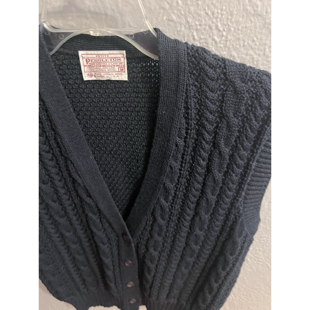 Pendleton Navy Cable Knit Vest - image 6